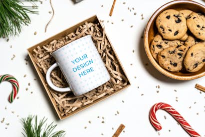 Ceramic mug in the Christmas scene