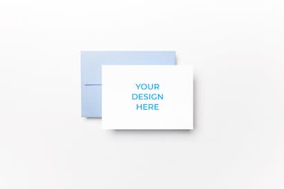 A5 postcard in the white and blue scene