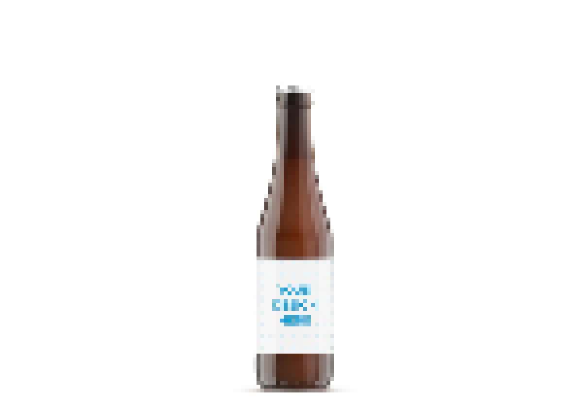 Beer bottle 330ml with a white label