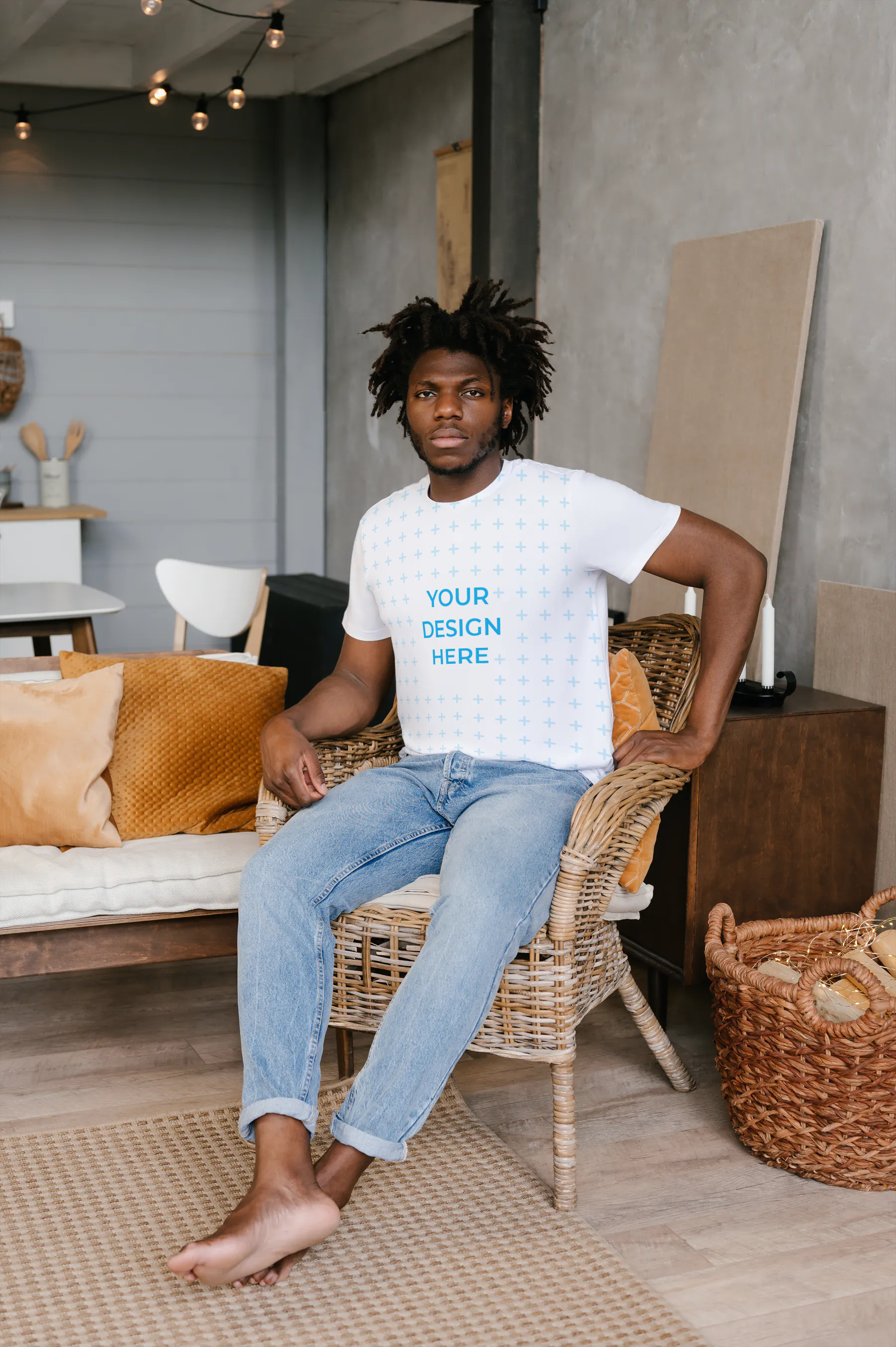 African-American man wearing a T-shirt